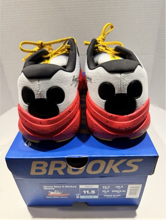 RunDisney x Brooks Ghost Max 2 “Mickey Mouse” - Size 11.5 WIDE (2E) - Brand New! main image 4